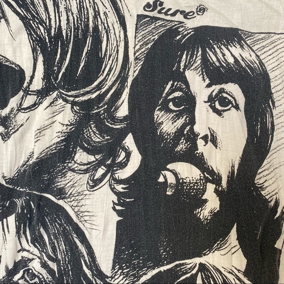 Sure Ladies 100% Cotton Beatles Graphic Tee Cap Sleeves and Crew Neck - Picture 4 of 5